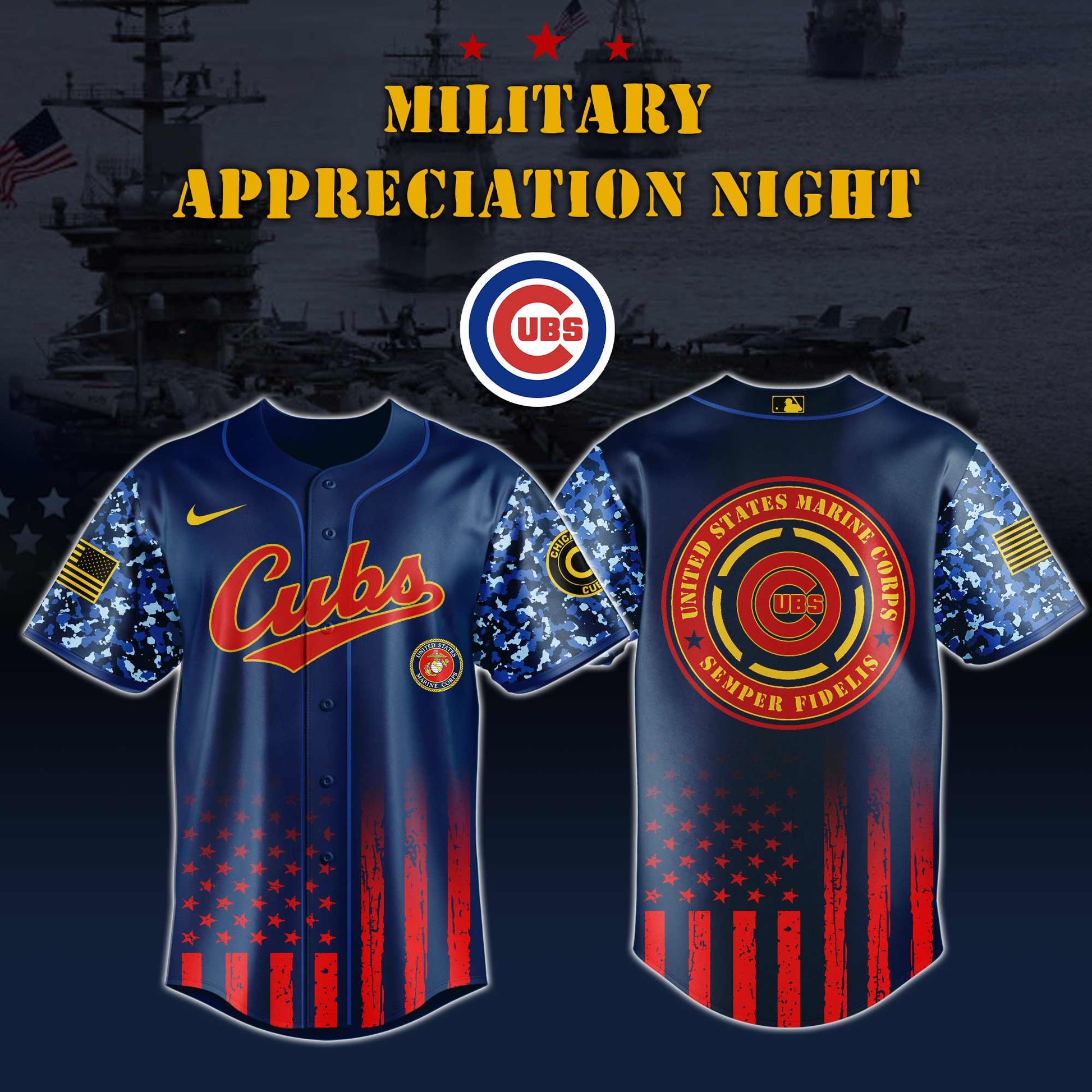 Chicago Cubs MLB x Marine Corps Military Appreciation Night Jersey Editions Limited 2025 V3