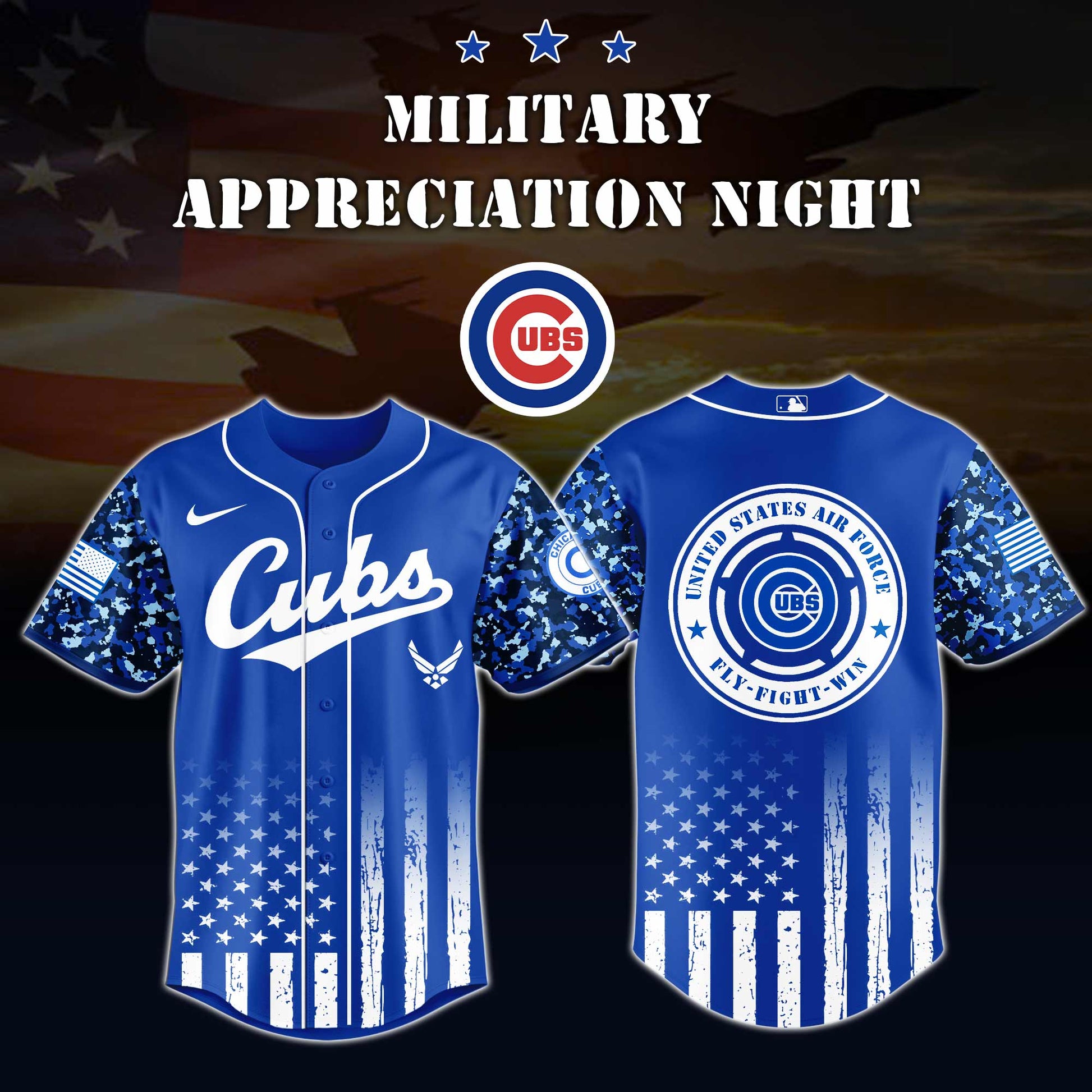Chicago Cubs MLB x Air Force Military Appreciation Night Jersey Editions Limited 2025 V4