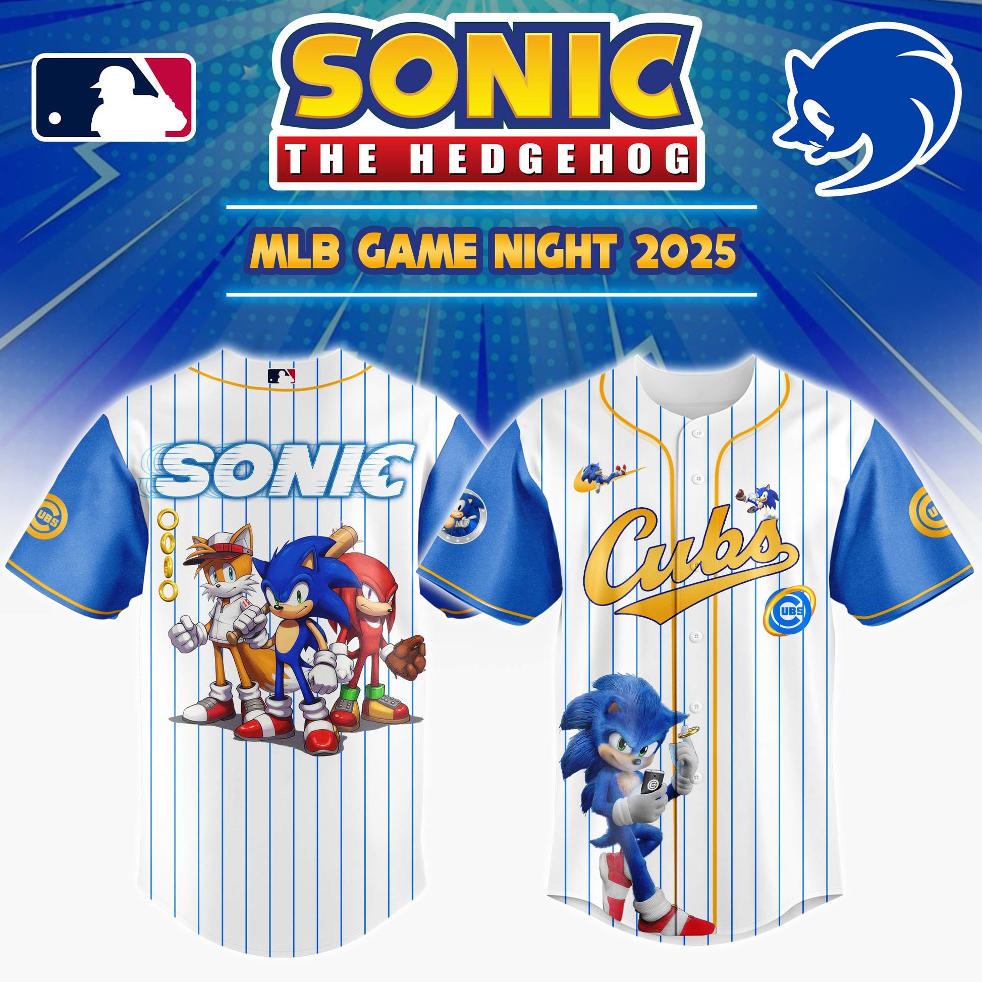 Chicago Cubs x Sonic Game Night Jersey 2025  Editons Limited