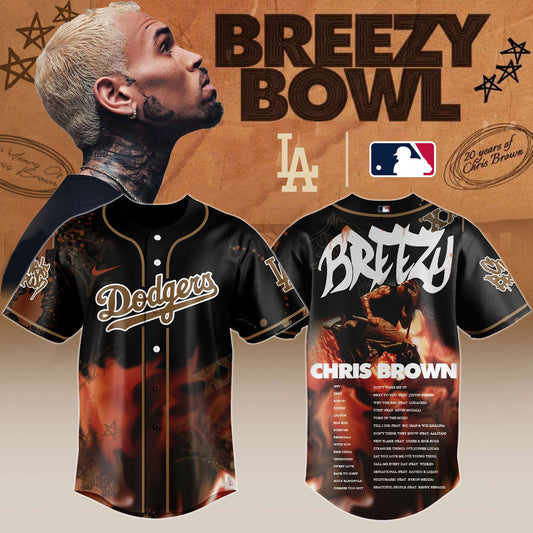 Los Angeles Dodgers x Chris Brown “Breezy Bowl XX Stadium World Tour” 2025 Jersey Editions Limited