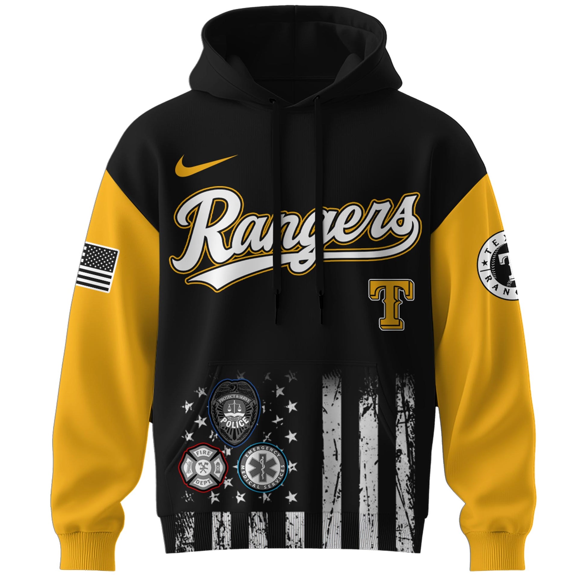 Texas Rangers MLB x First Responders Night Hoodie Limited Edition