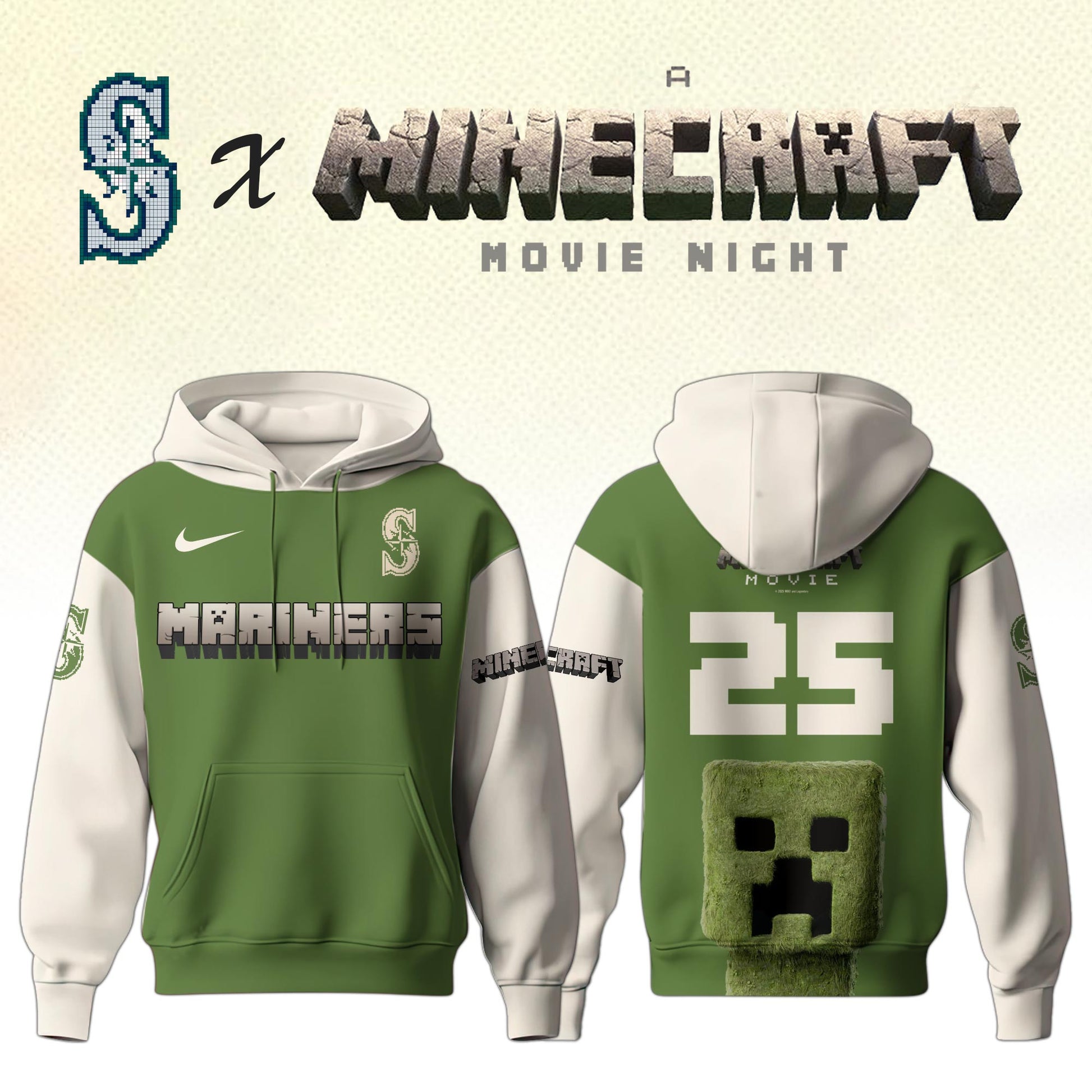 Seattle Mariners MLB x A MINECRAFT MOVIE Night Hoodie Editions Limited