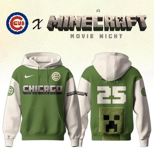 Chicago Cubs MLB x A MINECRAFT MOVIE Night Hoodie Editions Limited