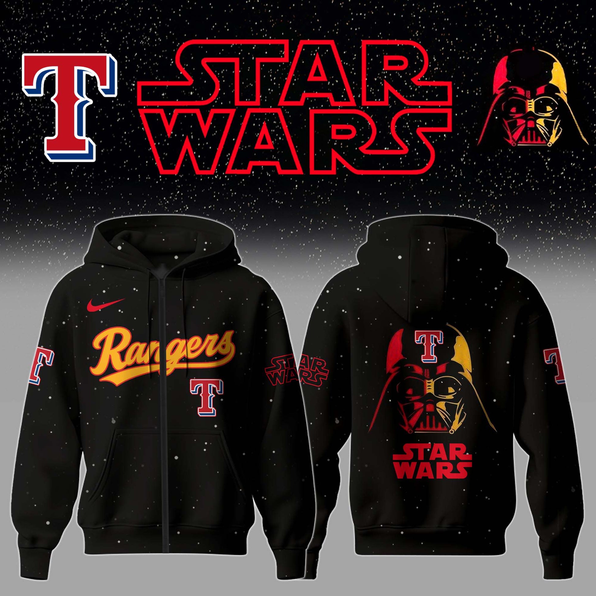 Texas Rangers x Stars Wars Baby Yoda Game Night Hoodie Editions Limited