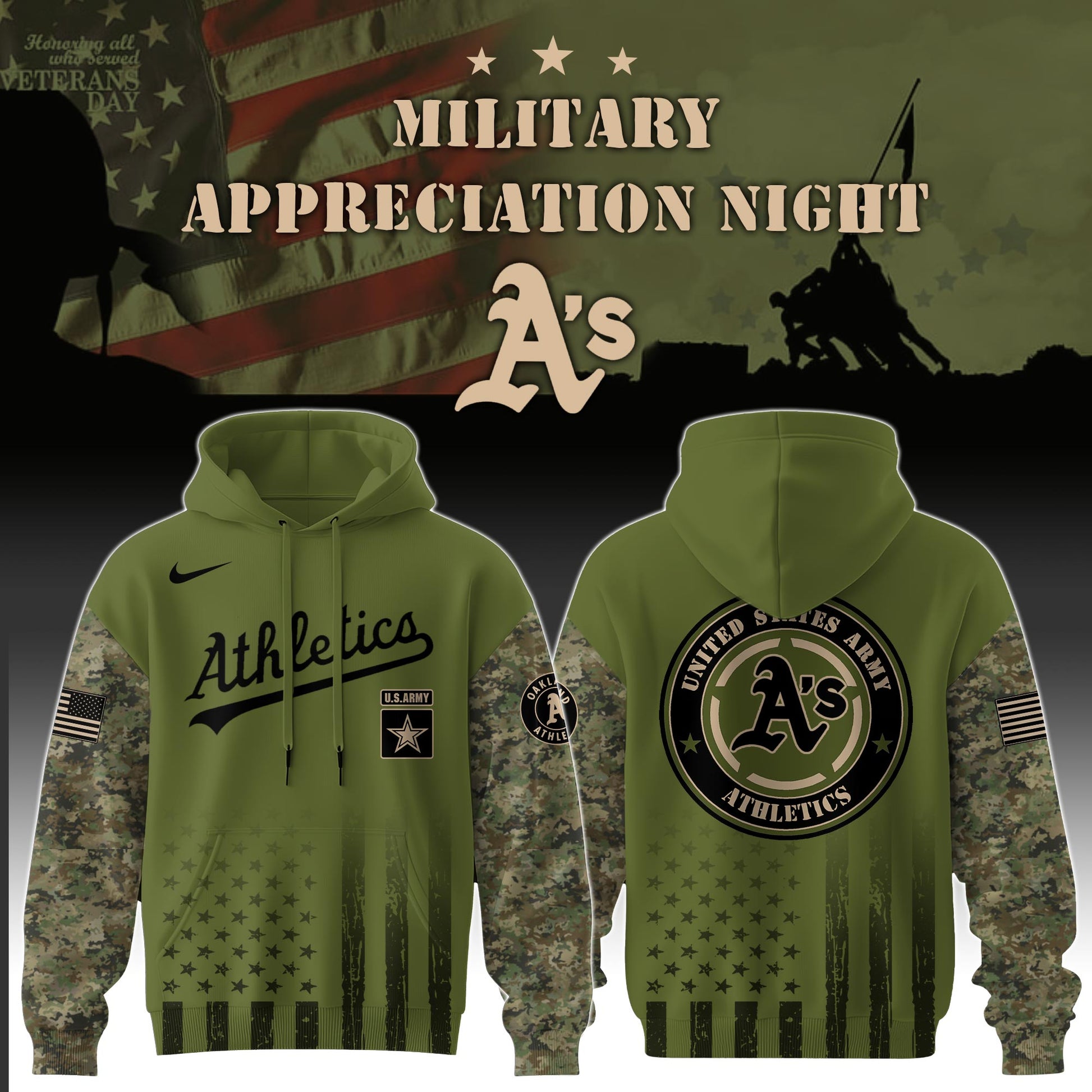 Athletics x MLB x Army Military Appreciation Night Hoodie Editions Limited