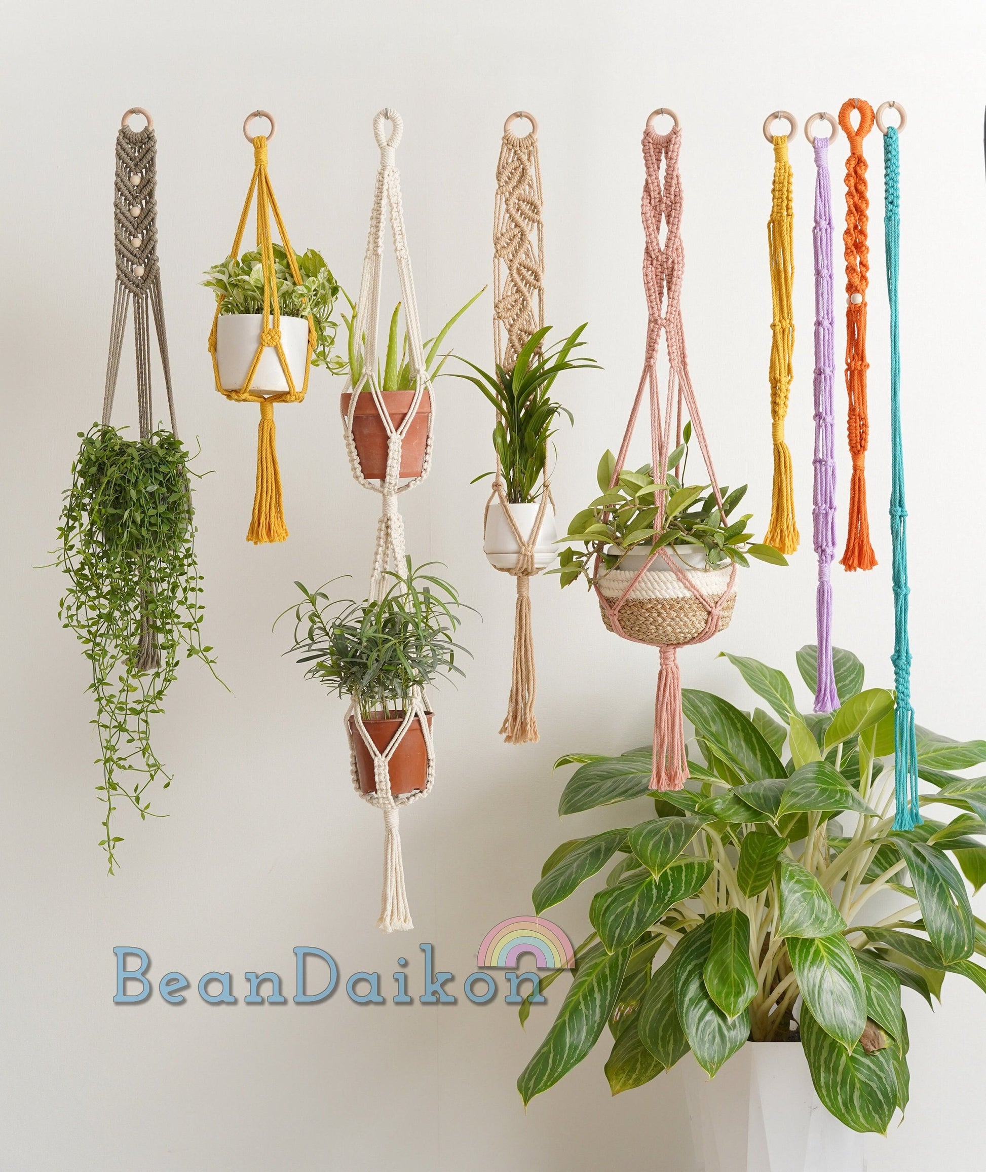 Macrame Plant Hanger, Handmade Plant Hanger, Hanging Planter, Garden Gift For Women, Outdoor And Gardening Decor, Boho Minimalist Decor H13