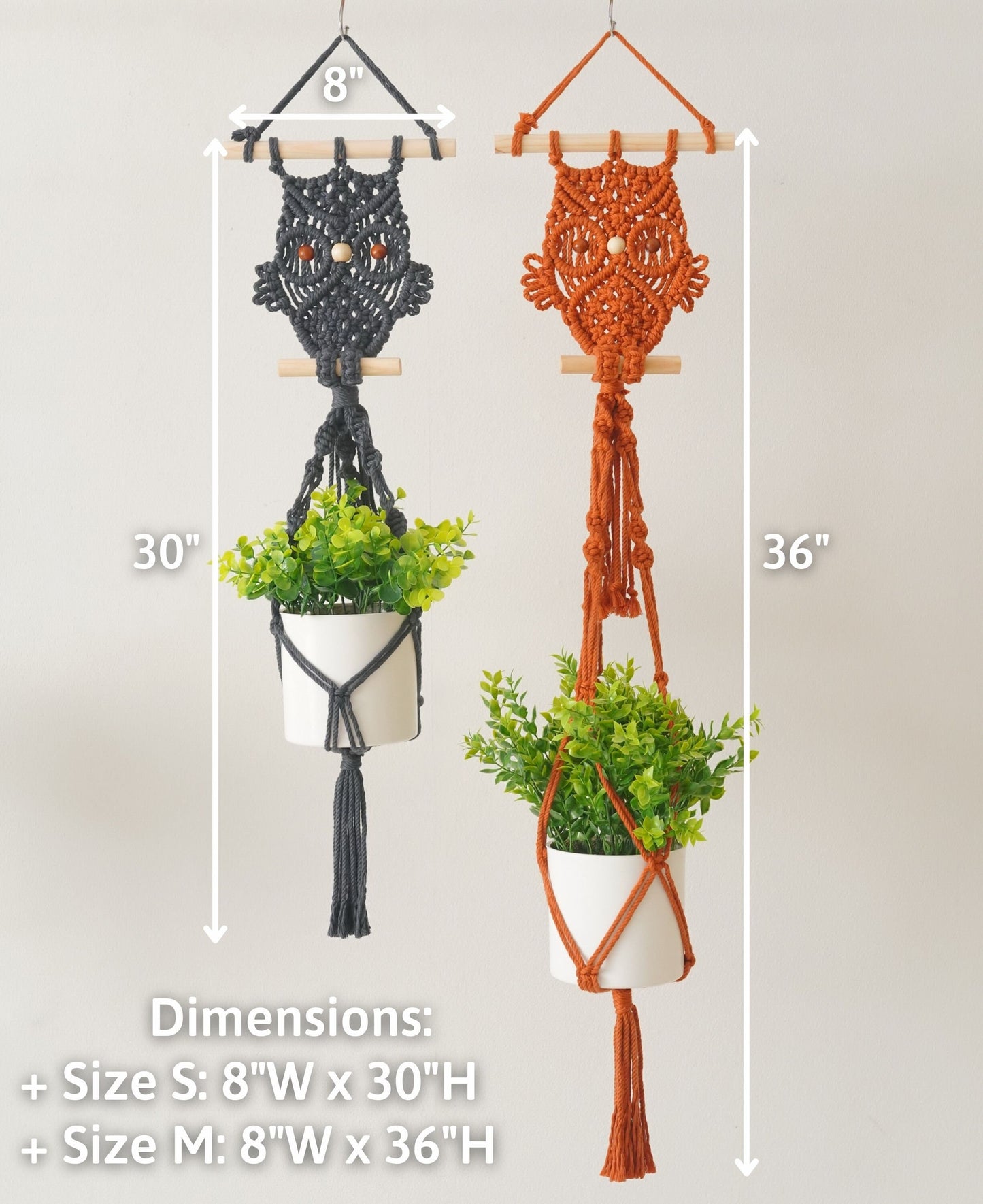 Owl Plant Hanger, Best Friend Gift, Macrame Owl, Cute Plant Hanger, Vintage Owl, Plant Holder Wall, Best Friend Gift, Handmade Macrame H85
