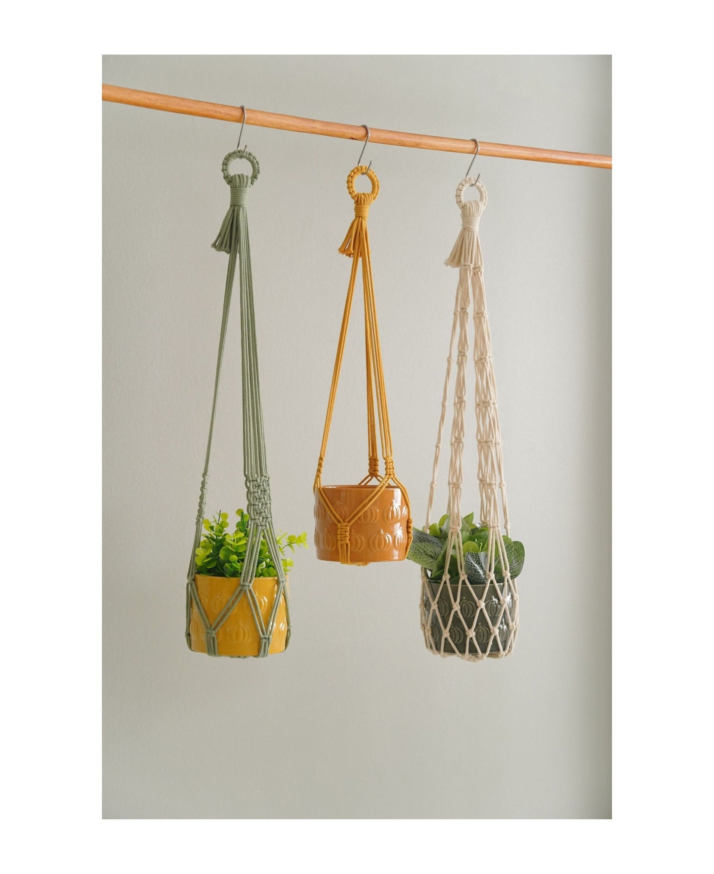 No Tassel Plant Hanger, Macrame Plant Holder, Tassel Free Plant Hanger, No Tail Plant Holder, Simple Rope Planter, Minimalist Boho Decor I15
