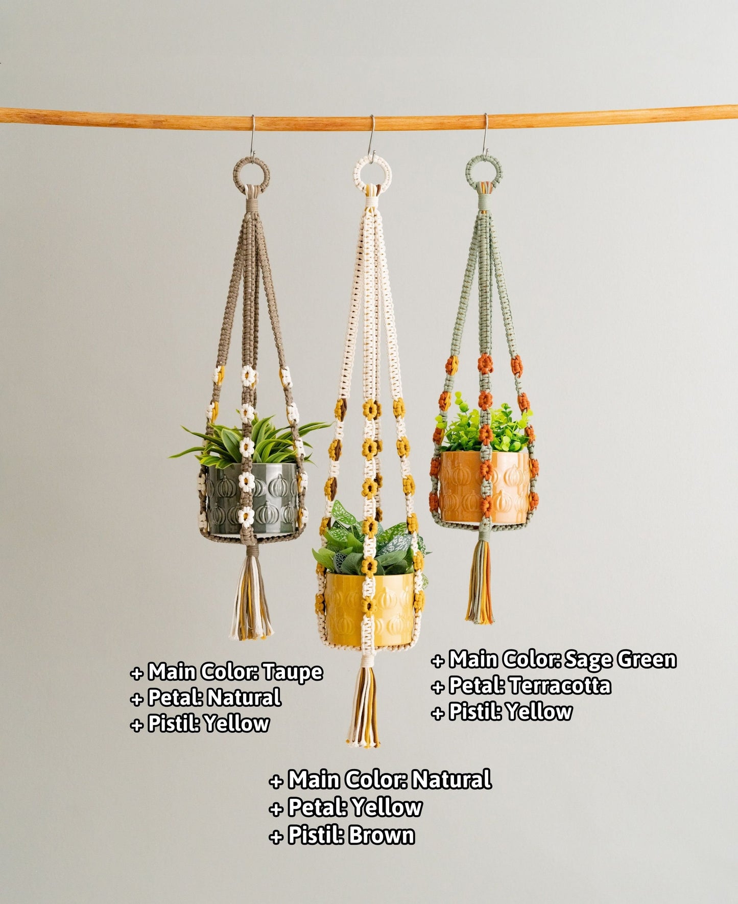 Tassel Plant Holder, Ceiling Planter, Gardening Gifts, Boho Wall Decor, Modern Macrame, Hanging Pot Holder, Indoor Garden I47