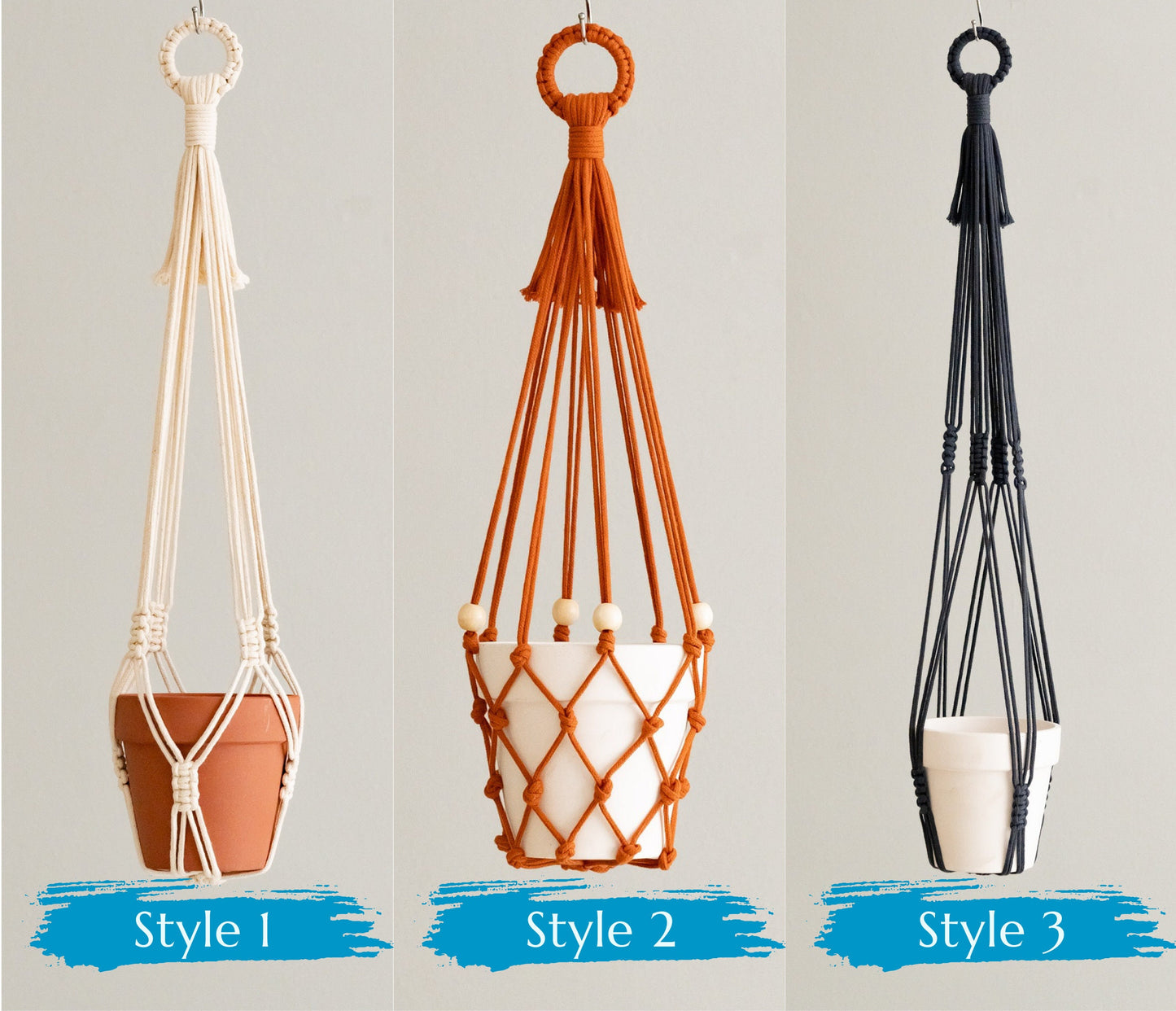 Boho Plant Hanger, Garden Decor, Macrame Pot Hanger, Tassel Free Macrame, Plant Wall Holder, Modern Planter, New Home Gift I70