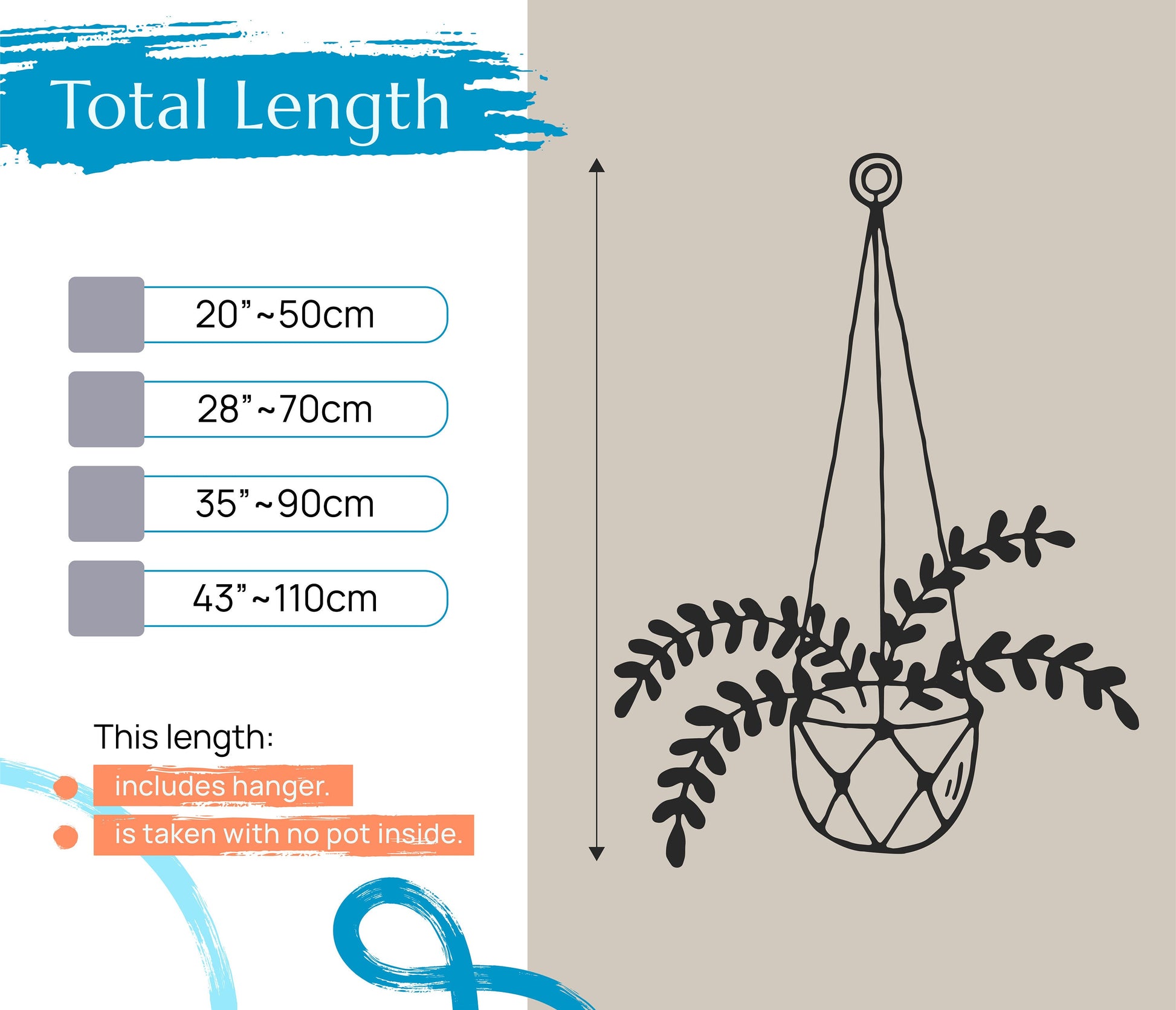 Macrame Plant Hanger, Handmade Planter, Macrame Pot Holder, Extra Long Hanger, Plant Wall Holder, Boho Macrame, Housewarming Gifts I57