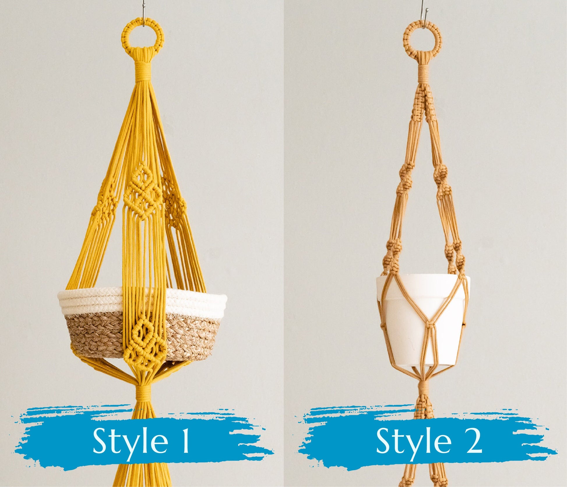 Triple Plant Holder, Tassel Pot Hanger,  Pot Holder, Three Tiers Plant Hanger, 2 Tier Planter, Outdoor Plant Hanger, Plant Pot Hanger I72