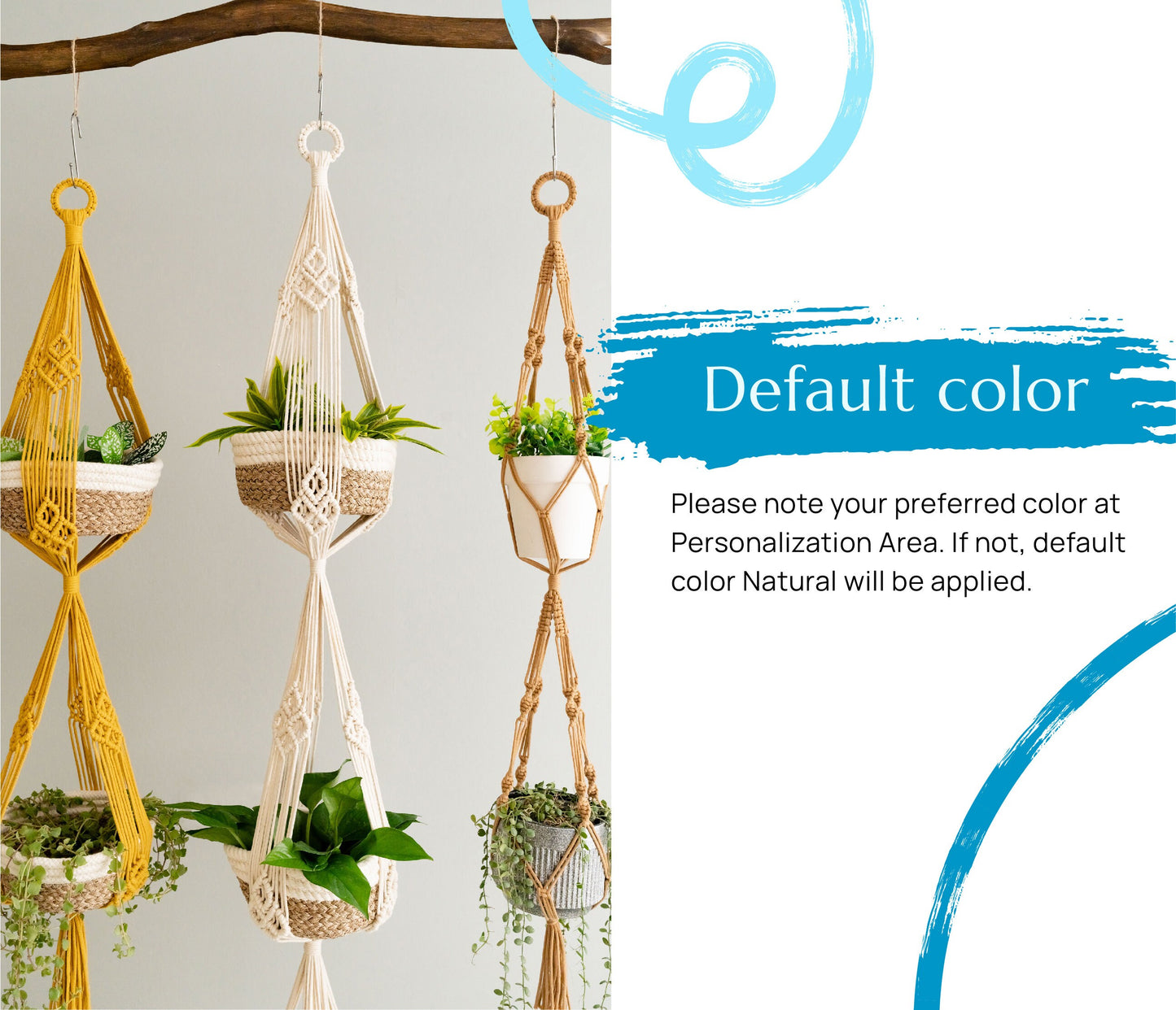 Triple Plant Holder, Tassel Pot Hanger, Pot Holder, Three Tiers Plant Hanger, 2 Tier Planter, Outdoor Plant Hanger, Plant Pot Hanger I72