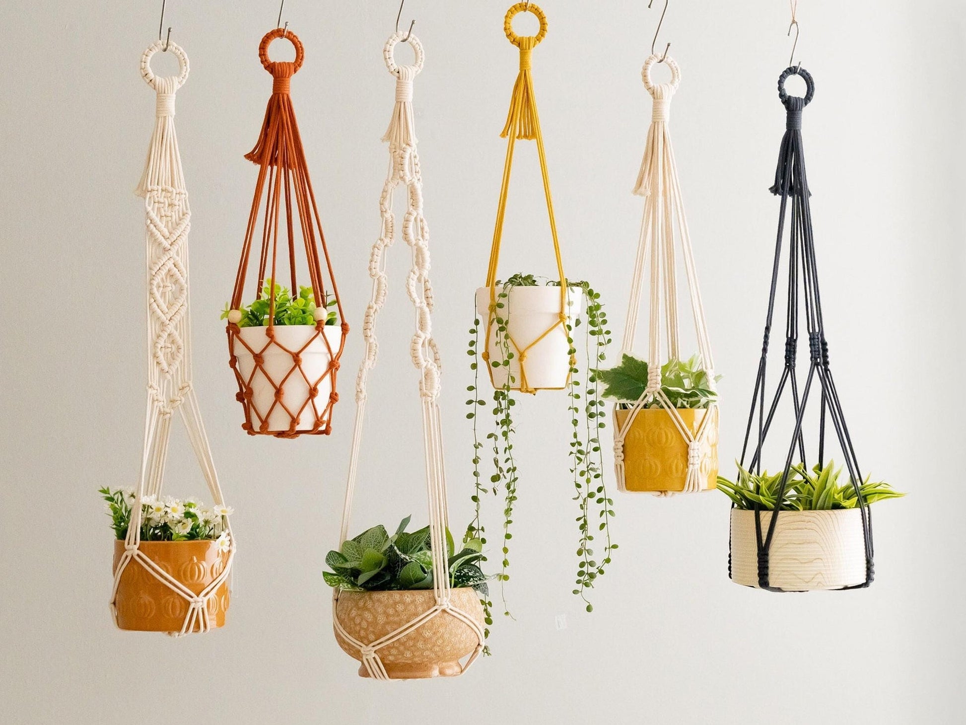 Macrame Pot Hanging, Macrame Hanging, Gift For New Home, Boho Planters, Modern Plant Hanger, Home Office Decor, Modern Plant Holder I70