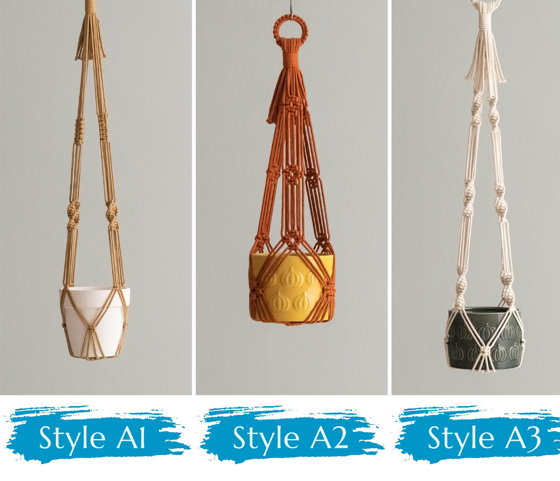 Tassel Free Plant Hanger, No Tassel Macrame Plant Holder, No Tail Plant Hanger, Simple Hanging Planter, Boho Home Gift, Plant Mom Gift H70