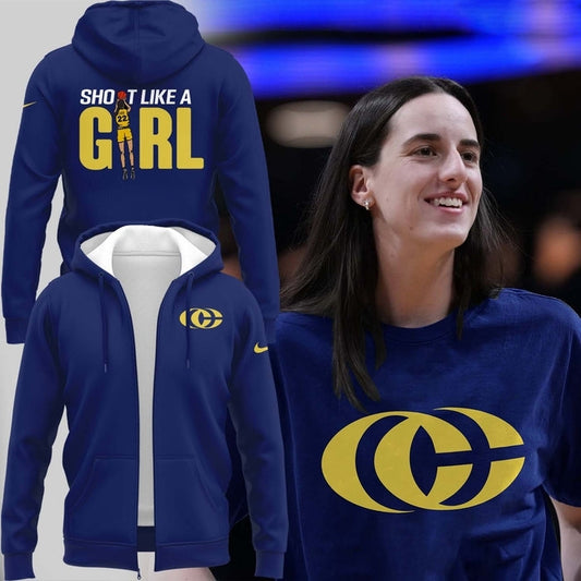 11 Caitlin Clark - Her Logo New Zip Hoodie Indiana Fever WNBA