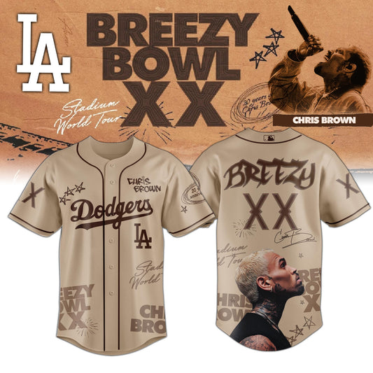 Los Angeles Dodgers x Chris Brown “Breezy Bowl XX Stadium World Tour” 2025 Jersey Editions Limited
