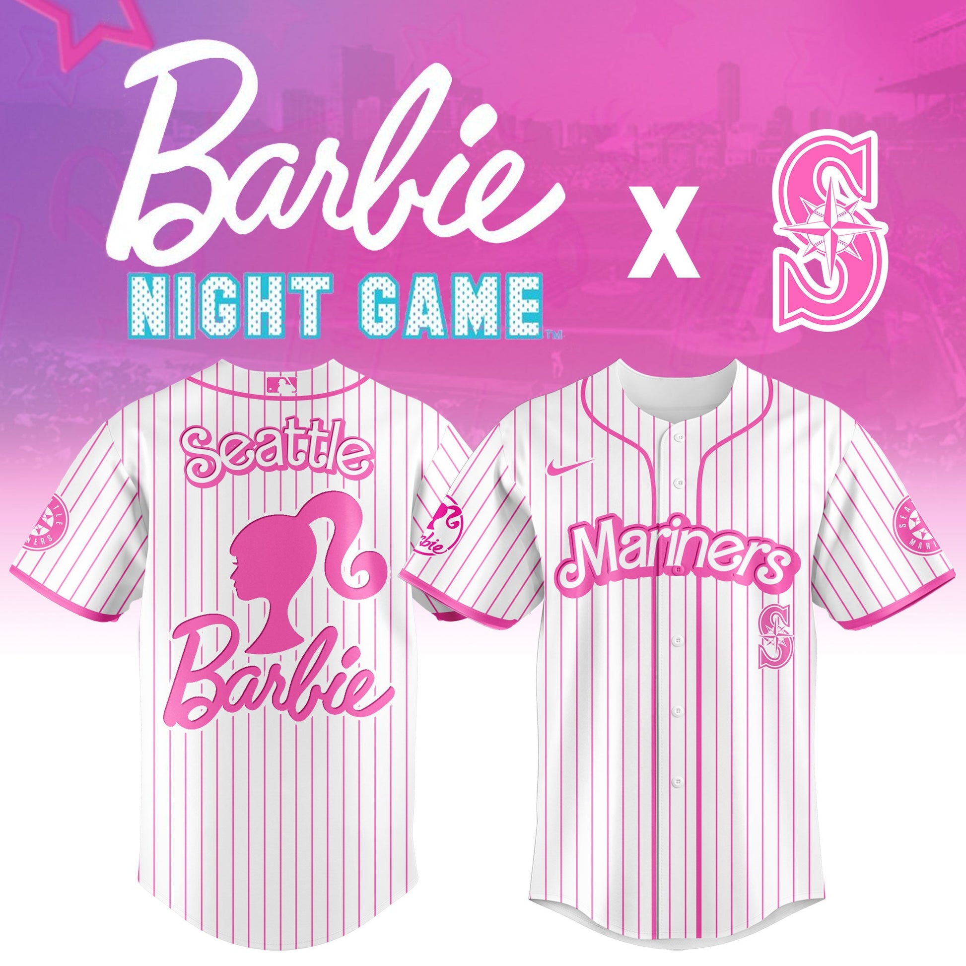 Seattle Mariners MLB x Barbie Night Game Limited Edition Jersey 2025 v1