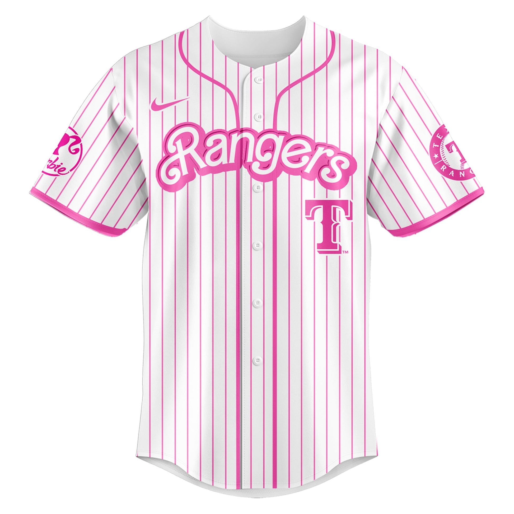Texas  Rangers MLB x Barbie Night Game Limited Edition Jersey 2025 v2