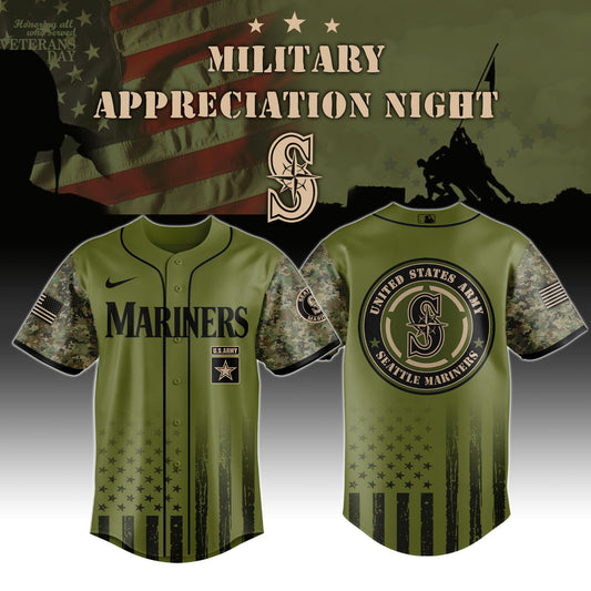 Seattle Mariners MLB x Army Military Appreciation Night Jersey Editions Limited 2025