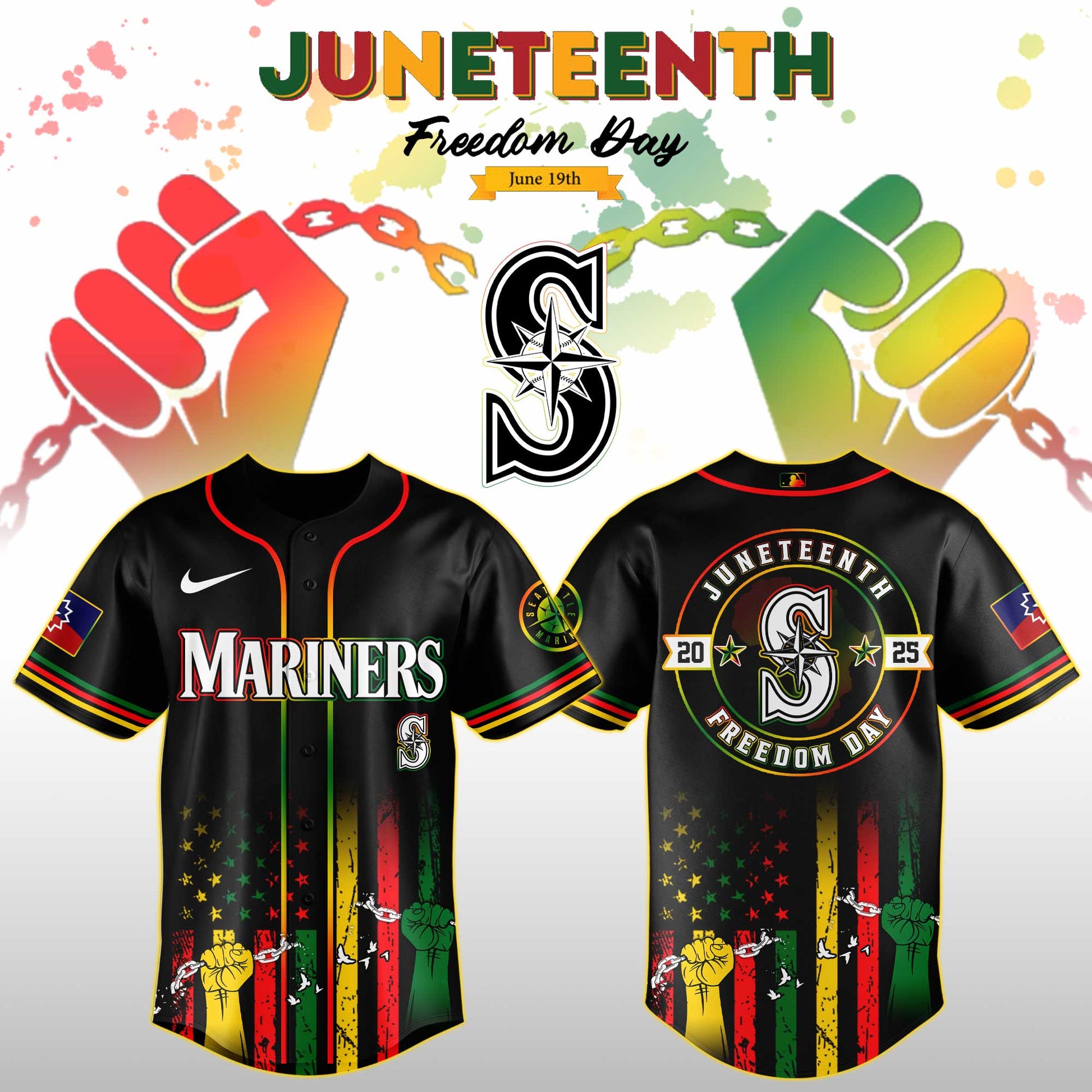 Seattle Mariners MLB X Juneteenth Day Jersey Edition Jersey 2025