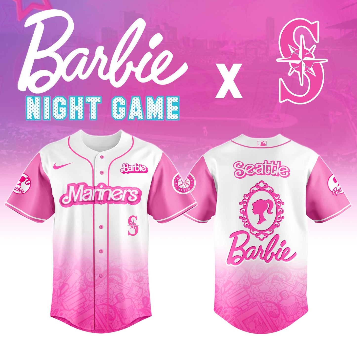 Seattle    Mariners MLB x Barbie Night Game Limited Edition Jersey 2025