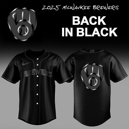 Limited Edition Milwaukee Brewers Back In Black Combo Jersey