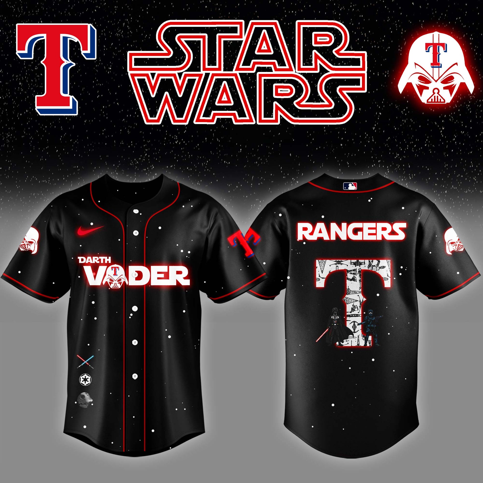 Texas Rangers x Stars Wars Darth Vader Night Baseball Jersey Editions Limited v2