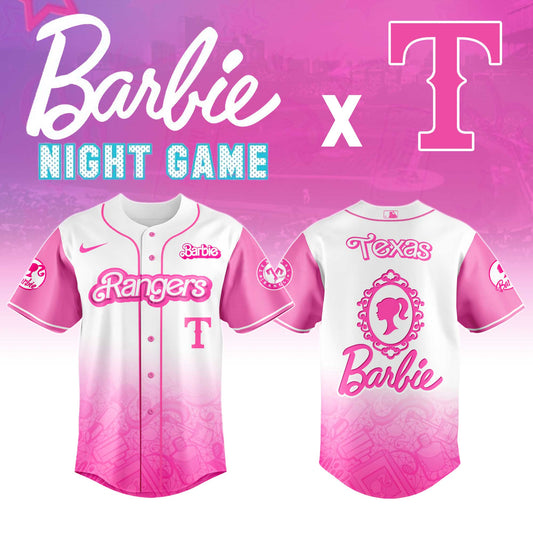 Texas Rangers MLB x Barbie Night Game Limited Edition Jersey 2025