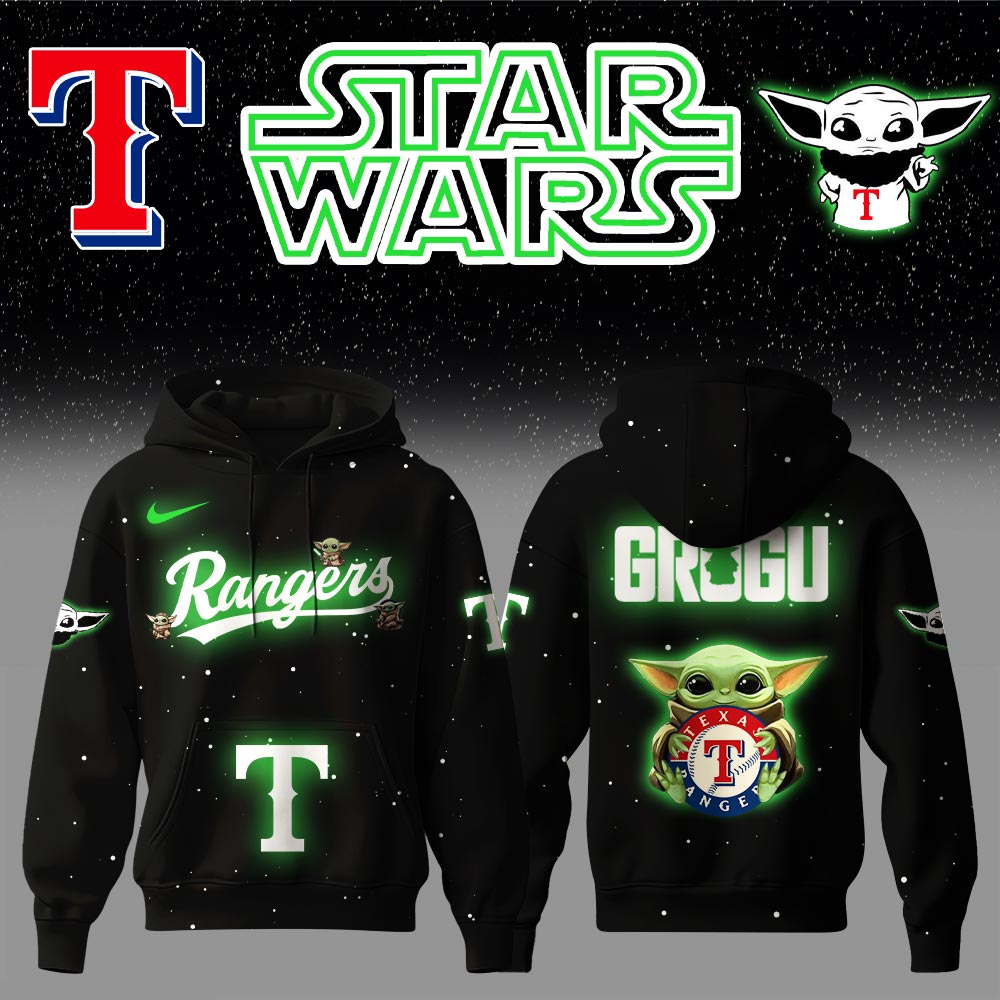 Texas Rangers x Stars Wars Baby Yoda Game Night Hoodie Editions Limited
