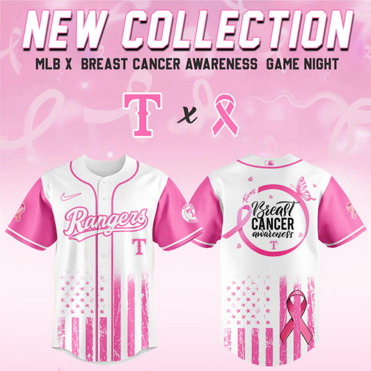 Texas Rangers x  Breast Cancer Awareness Game Night Jersey Editons Limited v2