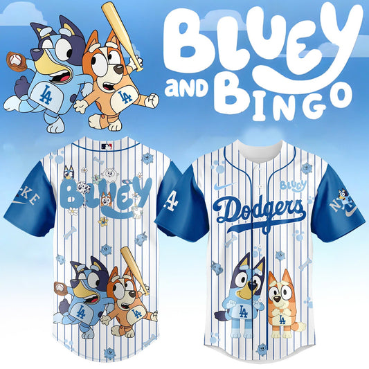 ,Los Angeles Dodgers Hoodie Bluey and Bingo Jersey