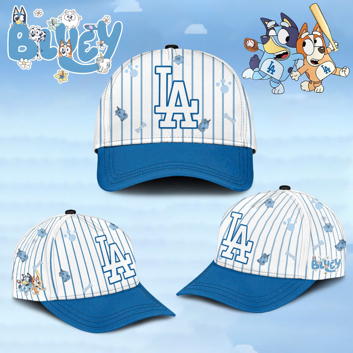 ,Los Angeles Dodgers Hoodie Bluey and Bingo Jersey