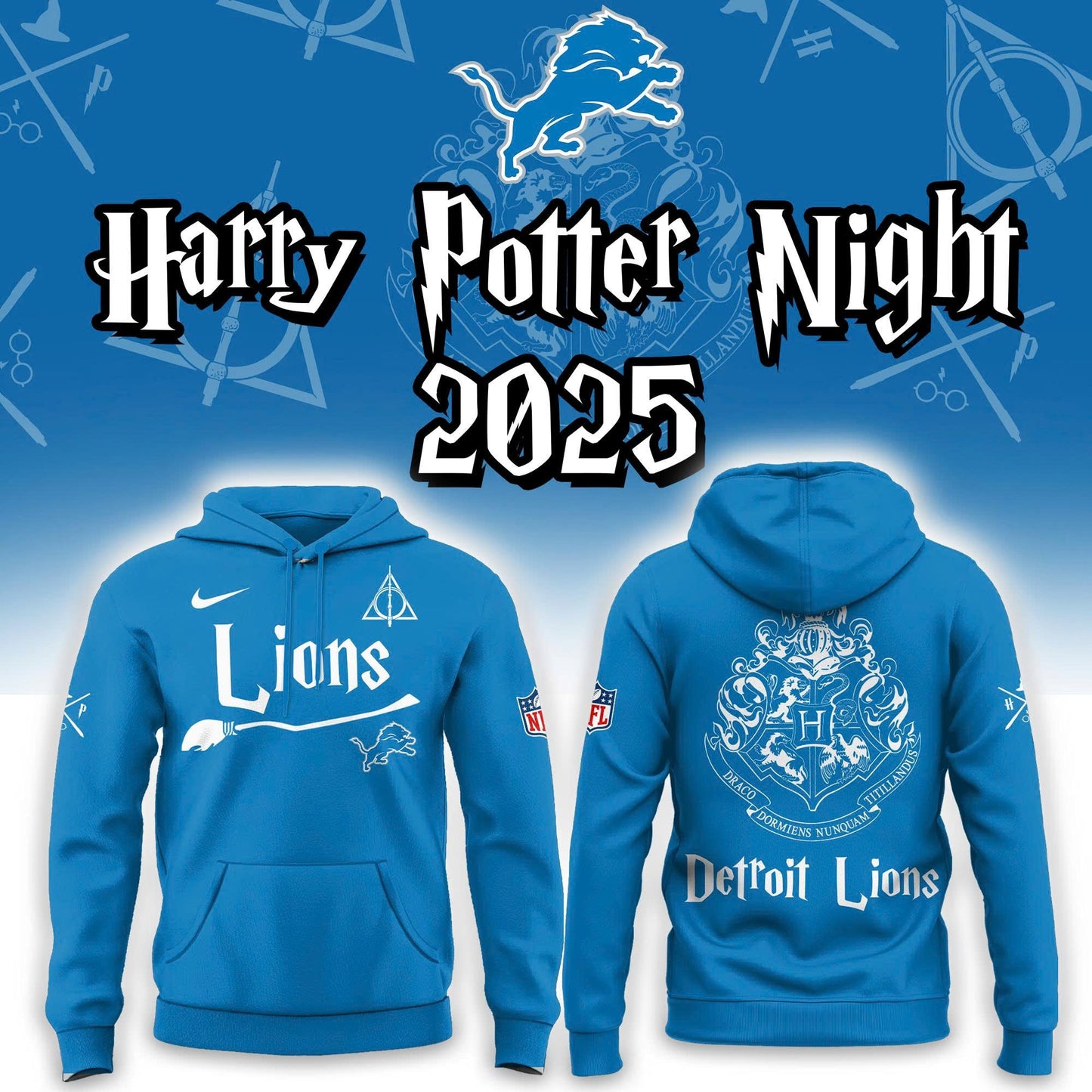 Detroit Lions Harry Potter 2025 Combo Hoodie