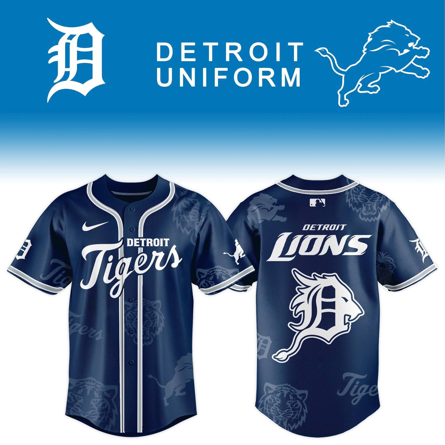 Detroit Tigers x Detroit Lion Limited Edition Jersey 2025 Ver 2