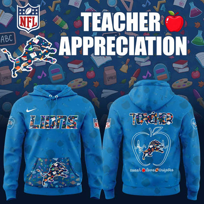 Detroit Lions TEACHER Appreciation New Hoodie