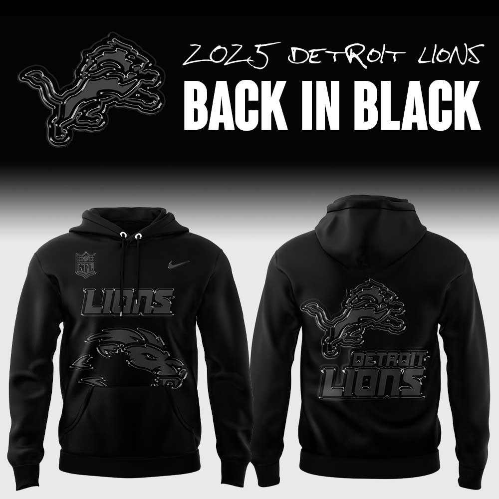 Limited Edition Detroit Lions Back In Black Hoodie V2