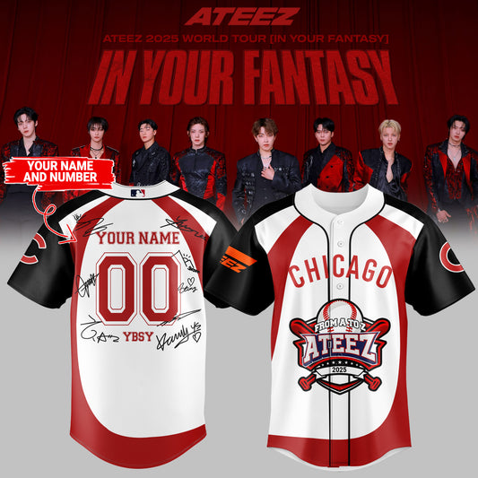 Chicago Cubs x ATEEZ 2025 World Tour Baseball Jersey (Custom Name&amp;Number)