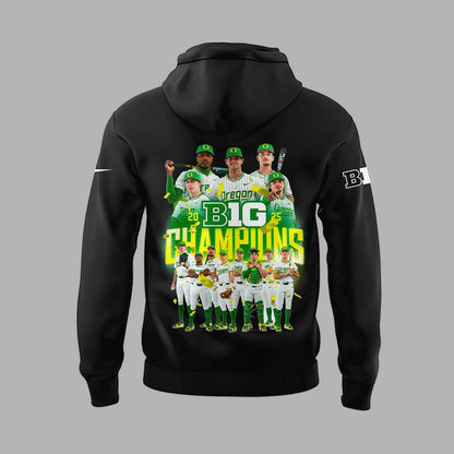 Limited Edition Oregon Baseball Big Ten 2025 Conference Champions Hoodie
