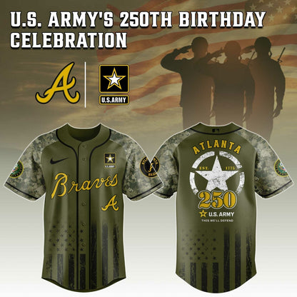 Atlanta Braves MLB x 250 U.S. ARMY Jersey 03