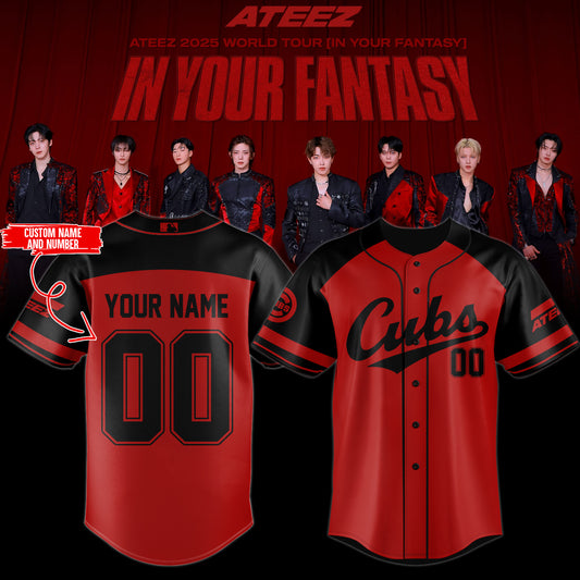 .Chicago Cubs x ATEEZ 2025 World Tour Baseball Jersey (Custom Name&amp;Number)
