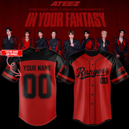Texas Rangers x ATEEZ 2025 World Tour Baseball Jersey (Custom Name&amp;Number)