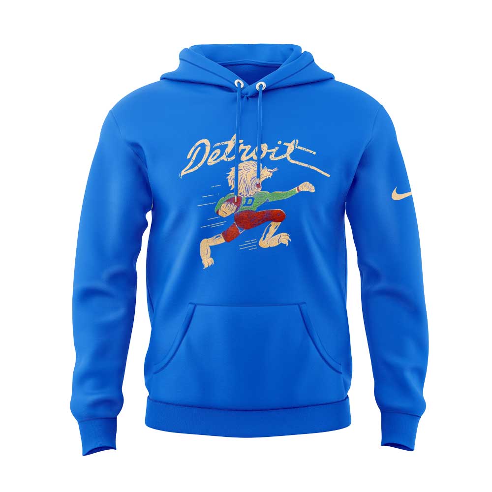 Limited Edition D Lions 50s Retro Mascot Royal Blue Hoodie
