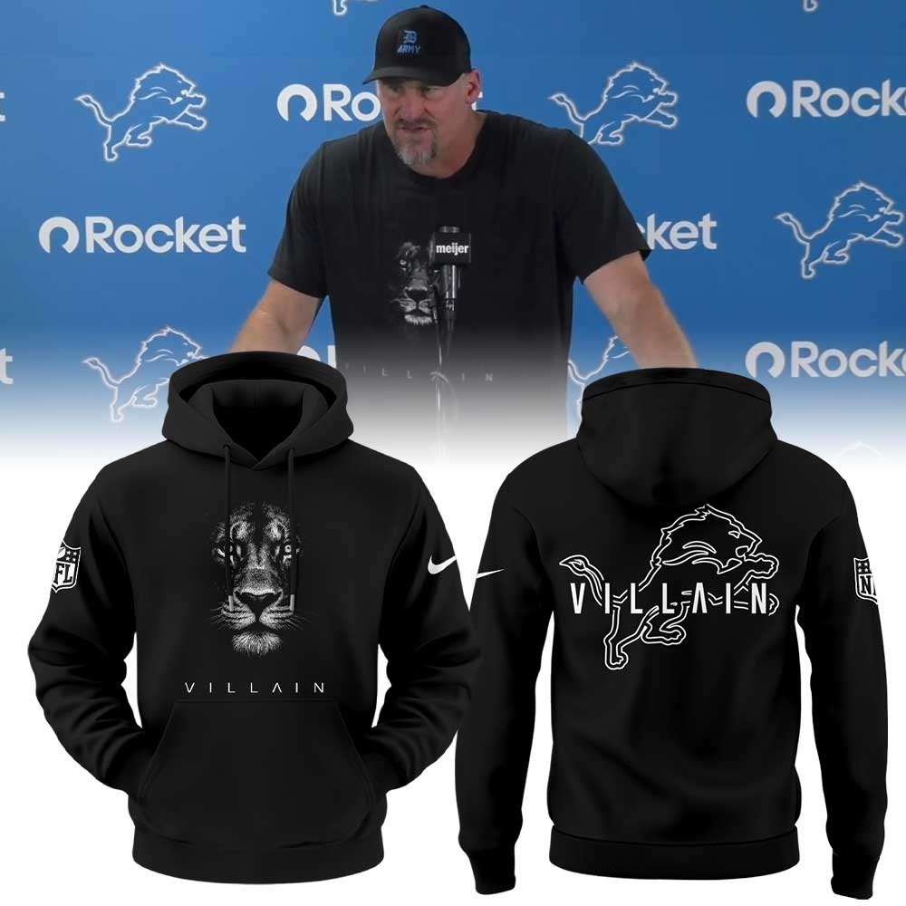 Dan Campbell Wearing D.Lions Villain Limited Edition Hoodie