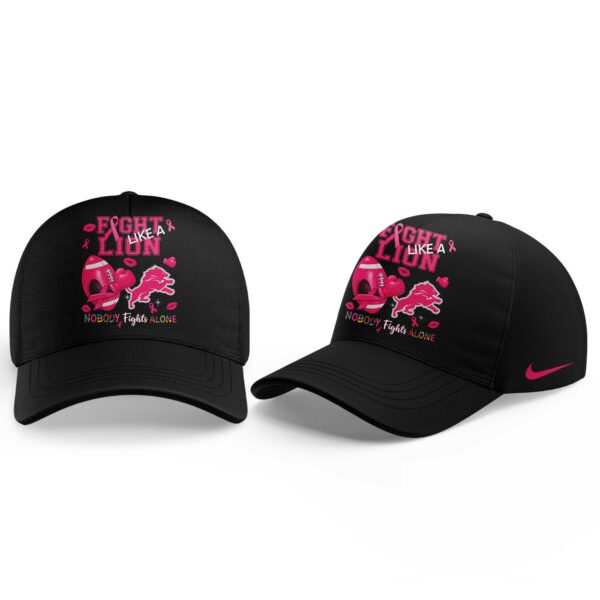 Limited Edition D Lions Nobody Fights Alone Breast Cancer Hoodie