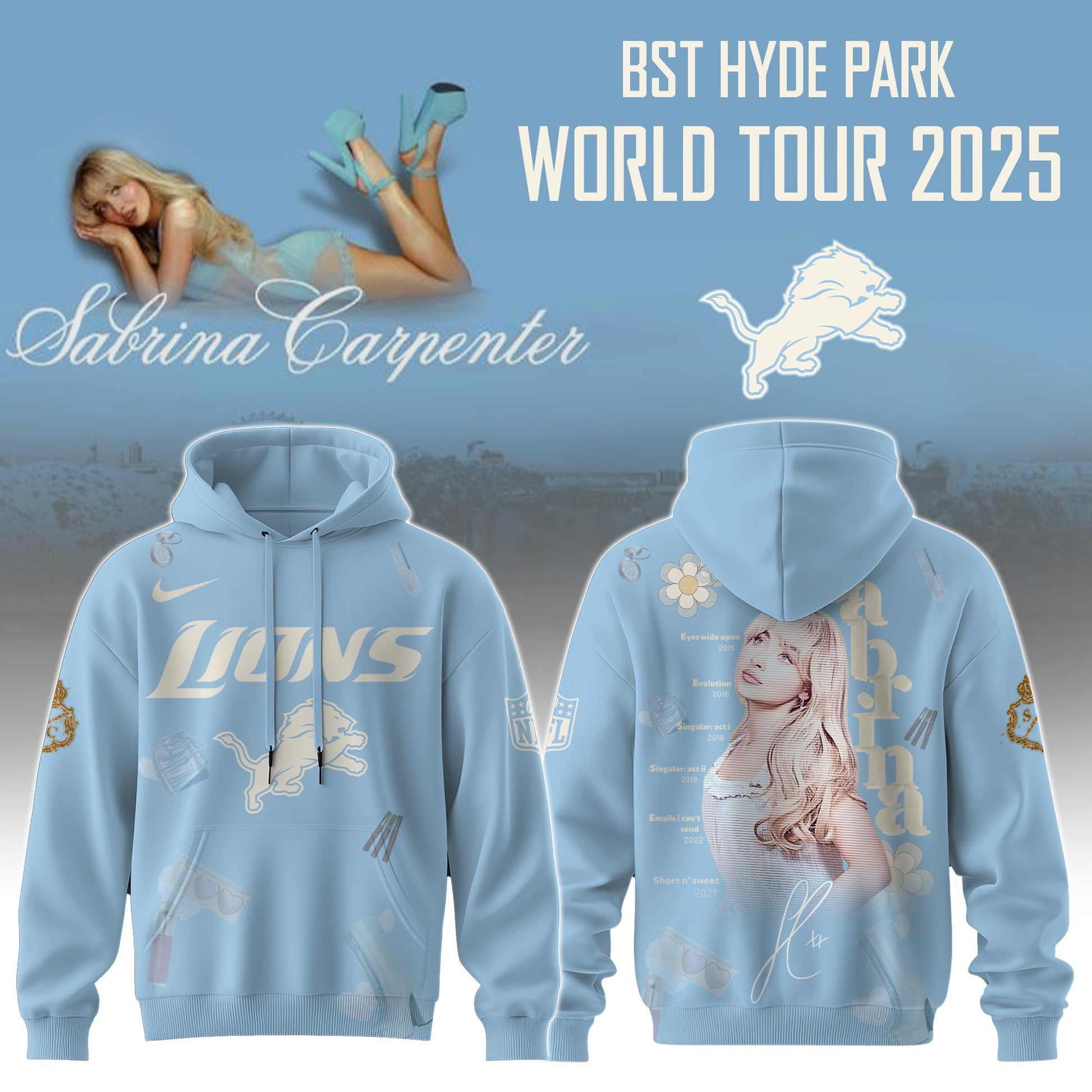 D Lions x Sabrina Carpenter “Short n’ Sweet Tour” Hoodie Editions Limited +Selling Out Fast