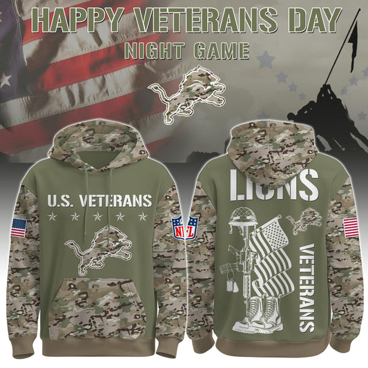 Detroit Lions - Veteran Day 2025 Hoodie Limited Edions