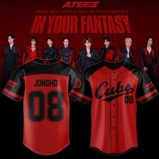 .Chicago Cubs x ATEEZ 2025 World Tour Jongho Jersey