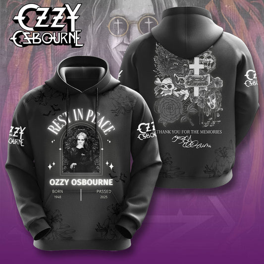 R.I.P Ozzy Osbourne Thank You For The Memories Hoodie