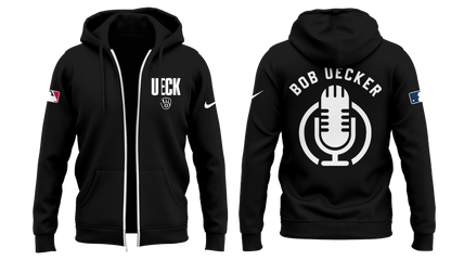 Honoring The Legend, Brewers Baseball Hall of Famer Bob Uecker Black Zip Hoodie